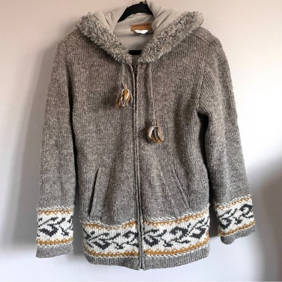 🛑 Laundromat Wool Hooded Fleece Lined Zip-up Sweater Jacket - Large🇳🇵 - Picture 3 of 13
